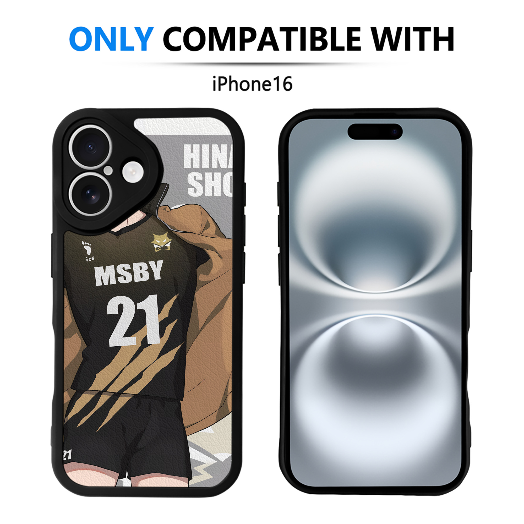 （画像用） ハイキュー!! Haikyu!! 【iPhone 16シリーズ対応】シリコンスマホケース（レザー調） 材質：シリコン